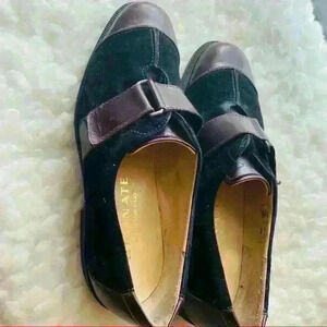 𝅺BRUNATE Made in Italy Brown Black Nubuck Leather Shoes Loafers Size 39/US 8-8.5